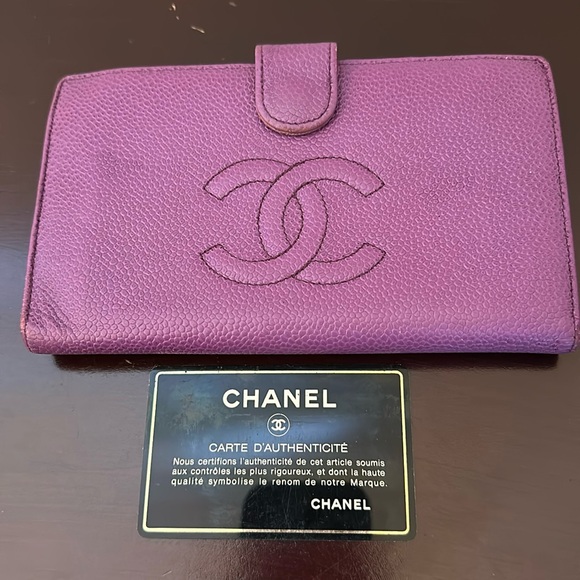 Chanel double c purple wallet.good condition. - Picture 7 of 9